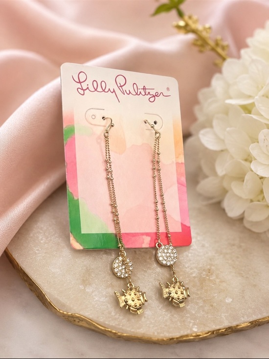Lilly Pulitzer Jewelry - Lilly Pulitzer Gold Fish Charm Earrings
